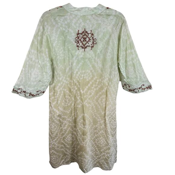 Soft Surroundings NWT 100% Silk Ombre Shimmer Embroidered Sequin Tunic Size PXL - Picture 2 of 9